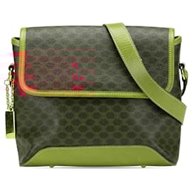 Céline-Celine Brown Macadam Coated Canvas Crossbody-Brown