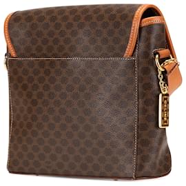 Céline-Celine Brown Macadam Coated Canvas Crossbody-Brown