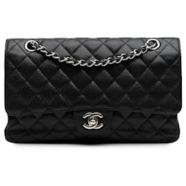 Chanel-Chanel Black Medium Classic Caviar Double Flap-Black