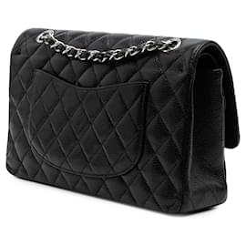 Chanel-Chanel Black Medium Classic Caviar Double Flap-Black