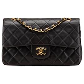 Chanel-Chanel Black Small Classic Lambskin Double Flap-Black