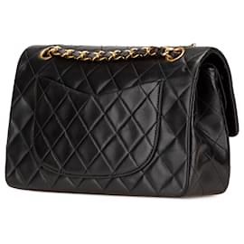 Chanel-Chanel Black Small Classic Lambskin Double Flap-Black