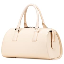 Burberry-Burberry White Leather Handbag-White,Cream