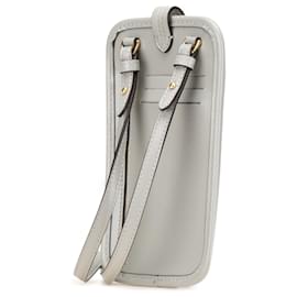 Fendi-Fendi Gray Leather Phone Pouch Crossbody-Brown,Grey