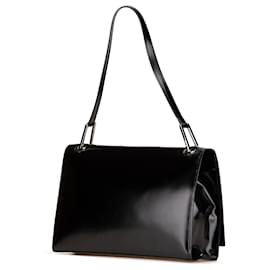 Gucci-Gucci Black Square G Leather Shoulder Bag-Black