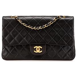 Chanel-Chanel Black Medium Classic Lambskin Double Flap-Black