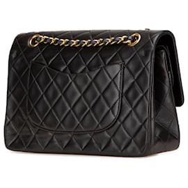 Chanel-Chanel Black Medium Classic Lambskin Double Flap-Black