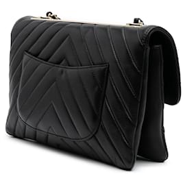 Chanel-Chanel Black Chevron Lambskin Trendy CC Flap-Black