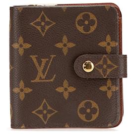 Louis Vuitton-Carteira compacta bifold monograma marrom Louis Vuitton-Marrom