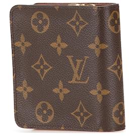 Louis Vuitton-Carteira compacta bifold monograma marrom Louis Vuitton-Marrom