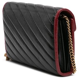 Gucci-Gucci Black GG Marmont Matelasse Leather Torchon Wallet On Chain-Black