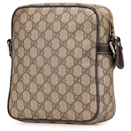 Gucci-Gucci Brown GG Supreme Crossbody-Brown,Beige