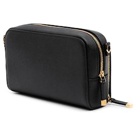 Dior-Dior Black Grained Calfskin Caro Double Pouch-Black