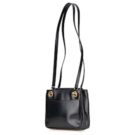 Gucci-Gucci Black Leather Shoulder Bag-Black
