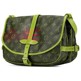 Louis Vuitton-Louis Vuitton Marrom Monograma Saumur 30-Marrom