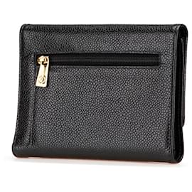 Chanel-Chanel Black CC Caviar Trifold Wallet-Black