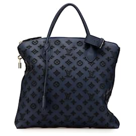 Louis Vuitton-Louis Vuitton Azul Monograma Addiction Lockit Vertical MM-Azul,Azul marinho