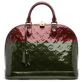Louis Vuitton-Louis Vuitton Red Monogram Vernis Alma PM-Red,Dark red