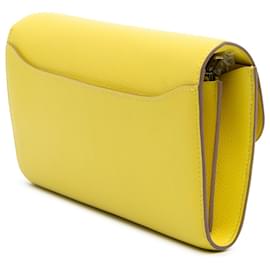 Hermès-Hermès Yellow Evercolor Constance Wallet To Go-Other,Yellow