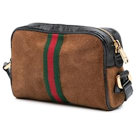 Gucci-Gucci Brown Mini Suede Ophidia Crossbody-Brown