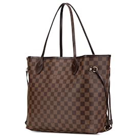 Louis Vuitton-Louis Vuitton Marrom Damier Ebene Neverfull MM-Marrom