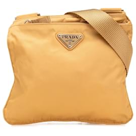 Prada-Prada Brown Tessuto Zip Top Crossbody-Brown,Beige
