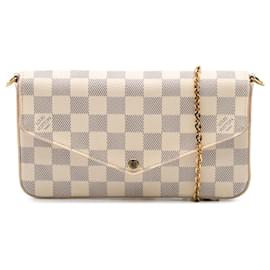Louis Vuitton-Pochette Felicie Damier Azur Branco da Louis Vuitton-Branco