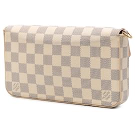 Louis Vuitton-Louis Vuitton White Damier Azur Pochette Felicie-White