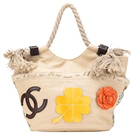 Chanel-Chanel Brown Canvas Cruise Rope Cabas Tote-Brown,Beige