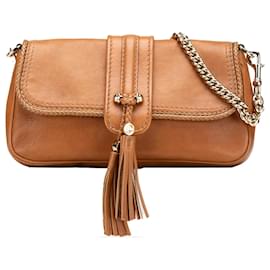 Gucci-Gucci Brown Leather Marrakech Shoulder Bag-Brown