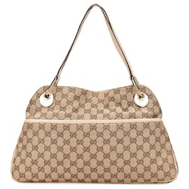 Gucci-Gucci Brown GG Canvas Eclipse Shoulder Bag-Brown,Beige