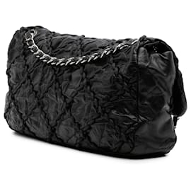 Chanel-Chanel Black Jumbo Quilted Calfskin Ultra Stitch Flap-Black