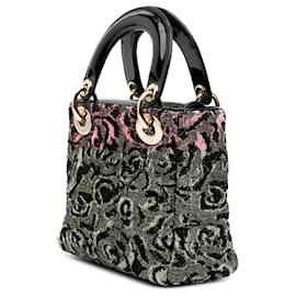 Dior-Dior Pink Mini Tweed Rose Embroidered Lady Dior-Pink