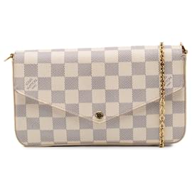 Louis Vuitton-Pochette Felicie Damier Azur Branco da Louis Vuitton-Branco