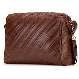Chanel-Chanel Brown CC Quilted Lambskin Tassel Camera Bag-Brown