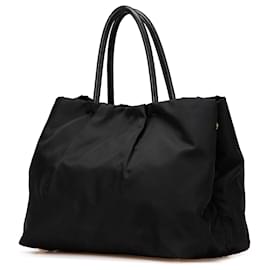 Prada-Prada Black Tessuto Fiocco Bow Handbag-Black