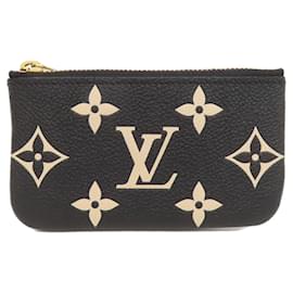Louis Vuitton-Estojo para cartão de chave Monogram Empreinte Louis Vuitton-Preto,Bege