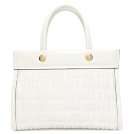 Miu Miu-Miu Miu Embossed Handbag-White