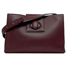 Cartier-Cartier Bordeaux Leather Shoulder Bag-Dark red