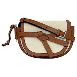 Loewe-Loewe Brown Cotton Canvas Shoulder Bag-Brown