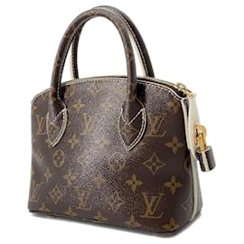 Louis Vuitton-Bolsa de mão Lockit BB Monograma Brilhante Louis Vuitton-Marrom