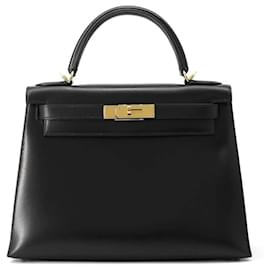Hermès-Hermes Kelly 28 Handbag-Black