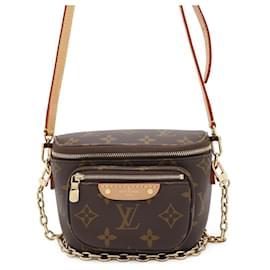 Louis Vuitton-Bolsa de Ombro Mini Bum Monograma Louis Vuitton-Marrom
