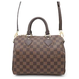 Louis Vuitton-Louis Vuitton Damier Ebene Speedy Bandouliere 25-Red,Damier ebene