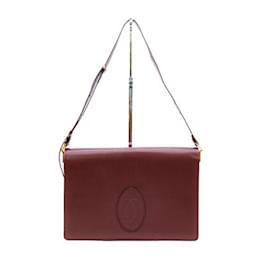 Cartier-Cartier Leather Shoulder Bag Bordeaux-Red