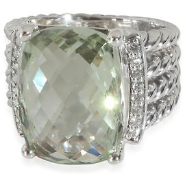 Anello Wheaton in prasiolite e diamante in argento sterling David Yurman Argento Metallico