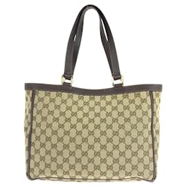 Gucci-Gucci GG Canvas/Leather Abbey 2way Tote Bag 146247-Brown
