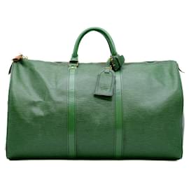 Louis Vuitton-Bolsa Keepall 50 em couro Epi Louis Vuitton-Verde