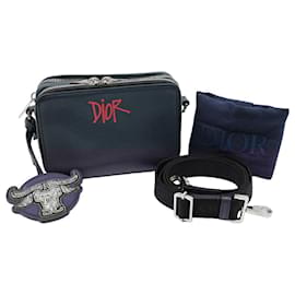 Dior-Christian Dior × Stussy Leather Shoulder Bag-Blue