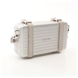 Christian Dior-Dior DIOR × RIMOWA Leather Aluminum 2way Shoulder Bag-Silvery,Metallic